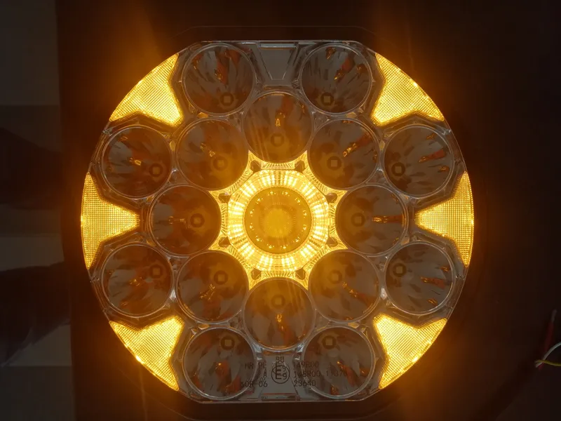 LED Халоген 22см Фар Бяла Светлина + Бяла и Жълта Габаритна 80W 9100lm 12V 24V Е-марк Е9 Бус Ван 4х4 Джип ATV Камион Трактор - 9