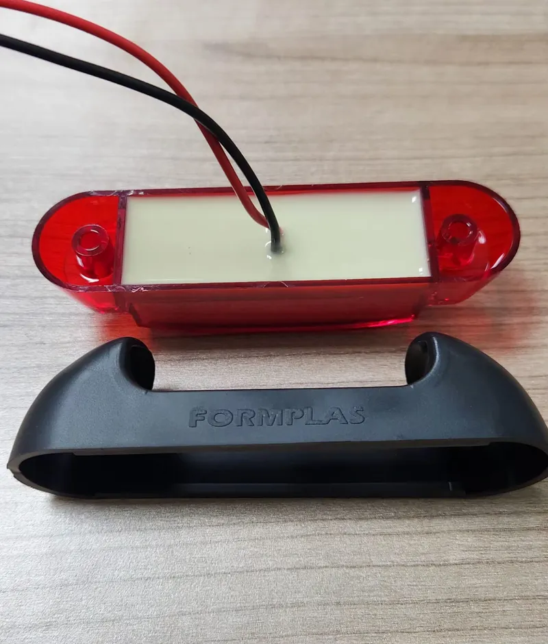 LED габарит, маркер, токос, Червен, Неон ефект, 12V-24V - за ремаркета, платформи, камиони и др. - 9