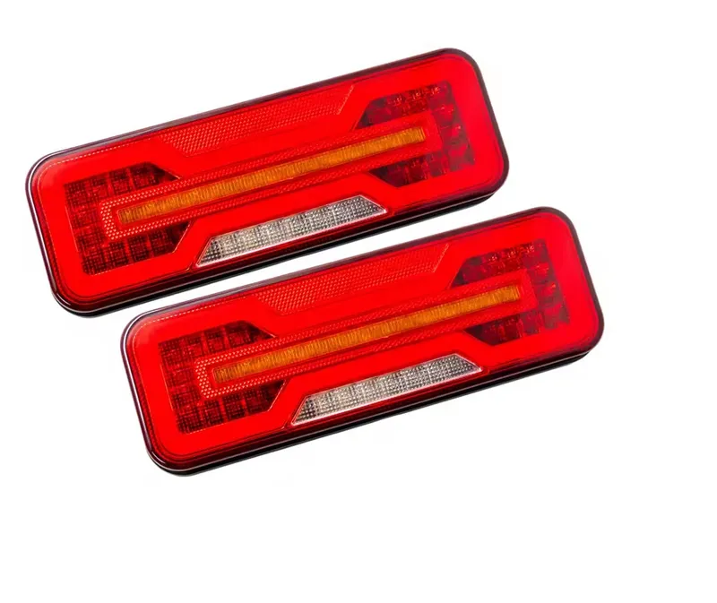 Универсални LED Стопове 12V 24V с Бягащ Мигач, Стоп, Габарит и Заден Ход E9 Сертифицирани Комплект от 2 броя - 9