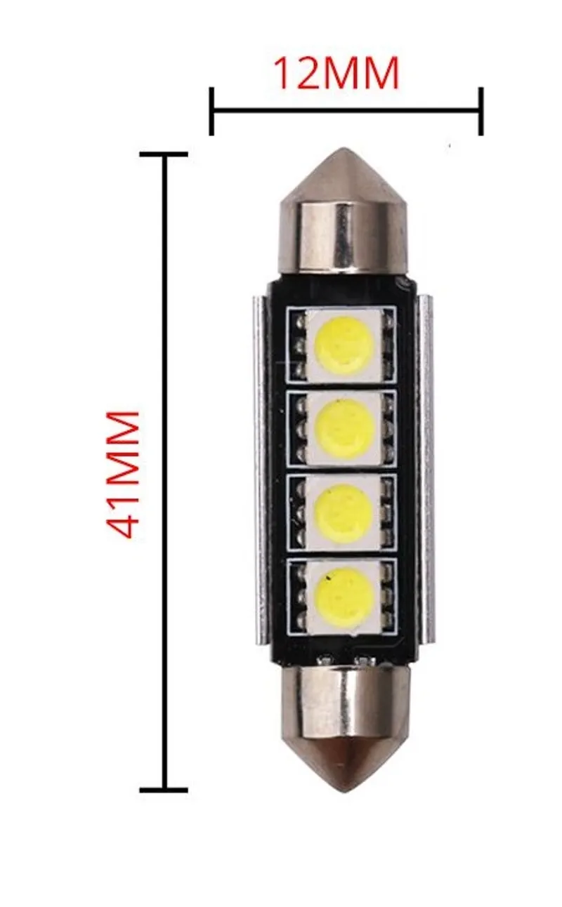 LED Лед Диодни Крушки, 2/3/4 SMD 5050 , 31мм, 36мм, 39мм, 41мм, 12V, Бяла Светлина, Canbus, Error Free, Bez Грешки - 9