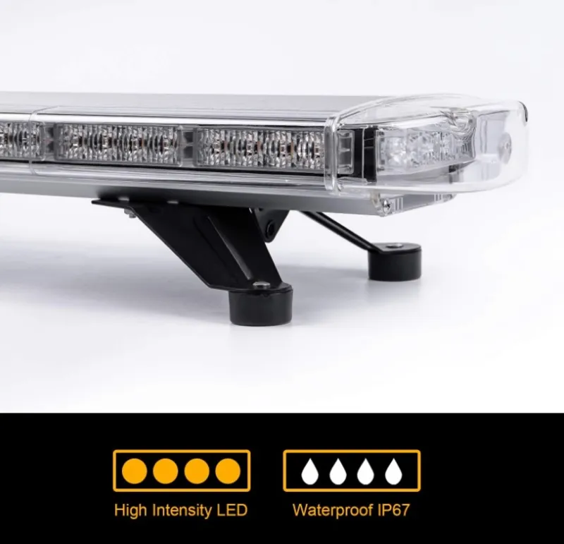 Мощна аварийна сигнална лампа 76 см 40 LED ЛЕД блиц маяк буркан лед бар 12-24V със 15 режима на работа жълта за пътна помощ платформа снегорин багер бус ван и др. - 9
