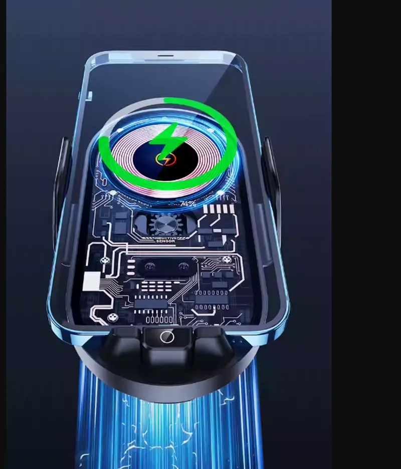 Smart Поставка стойка държач за телефон с безжично зарядно Wireless Charger за автомобил - 9