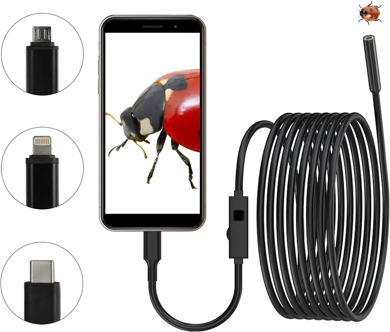 Ендоскоп камера за телефон лаптоп компютър IOS Iphone Android с 3м кабел - 10