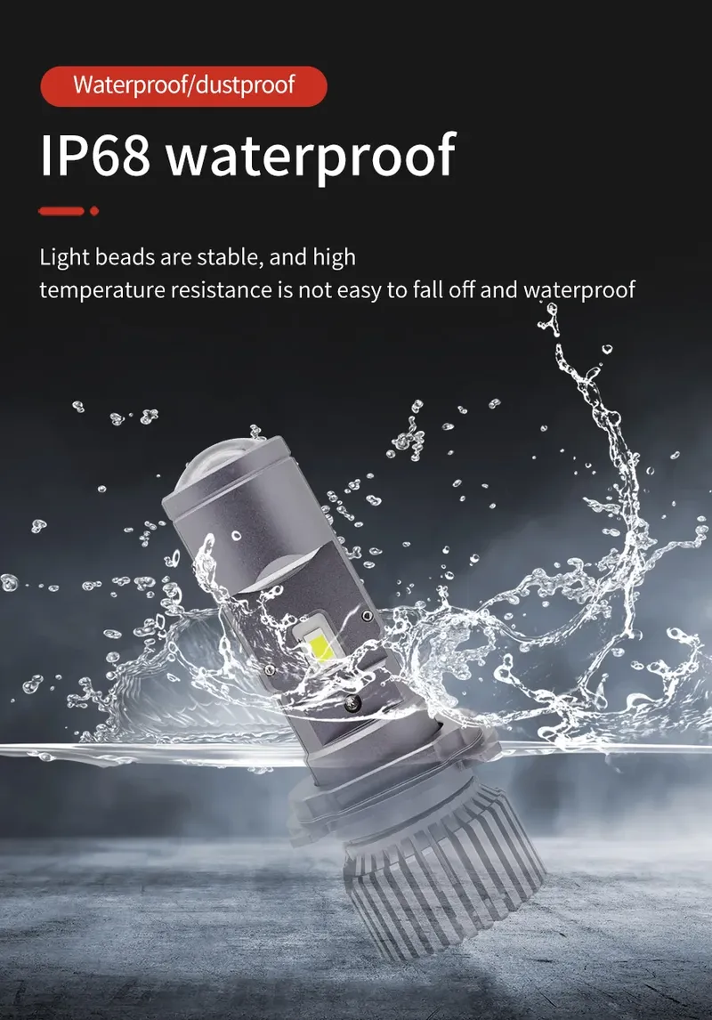 Комплект LED диодни крушки с лупа H4 12V - 24V 80W 12000LM за фарове Canbus без грешки 6000К-6500К къси/дълги - 10