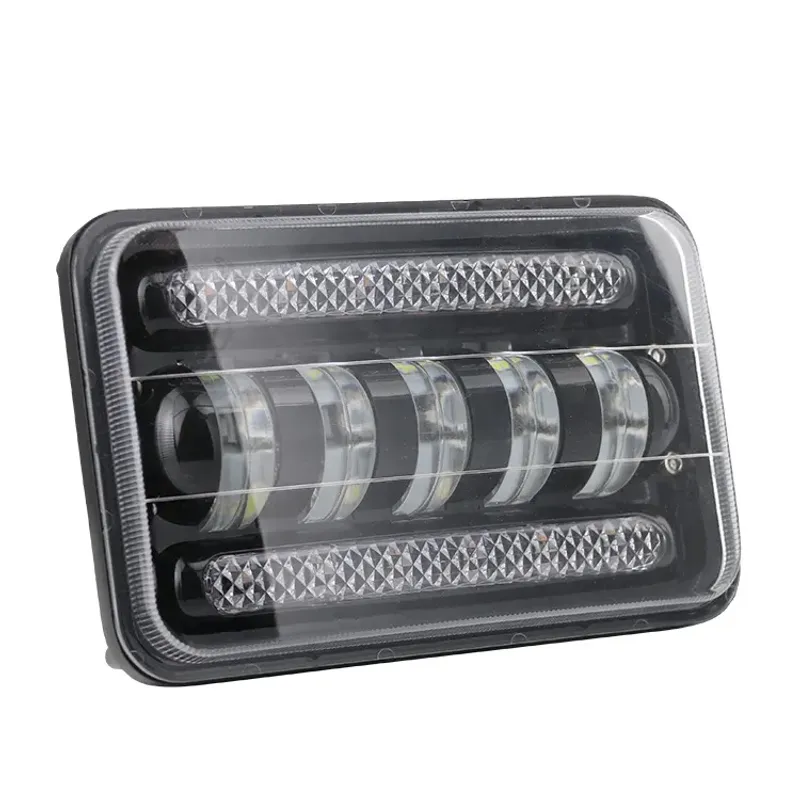 Универсалeн 5 инча ЛЕД LED фар лампа халоген 12V-24V къси/дълги с DRL дневни светлини мигач бяло-жълто 4000lm за АТВ джип камион трактор и др. - 10