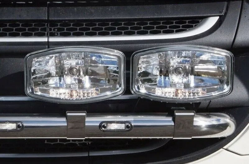 1 Брой Халоген Фар 12V-24V с крушка H7 + 6 ЖЪЛТИ LED габаритни светлини За Камион Трактор Багер Земеделски Машини и др. - 11