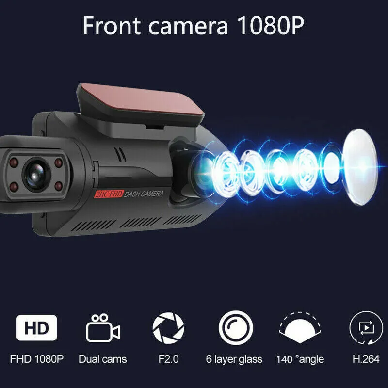 Видeорегистратор за автомобил Full HD 1080P 2 камери + 32 GB Micro SD Card карта памет - 12
