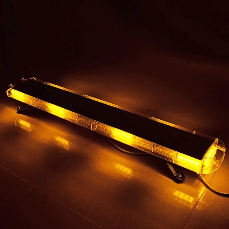 12V 24V Лед Led Диодна Мощна Аварийна Сигнална Лампа Буркан с Магнит 130 см 10 режина Бяло Стъкло За Пътна Помощ Платформа Снегорин и др. - 12