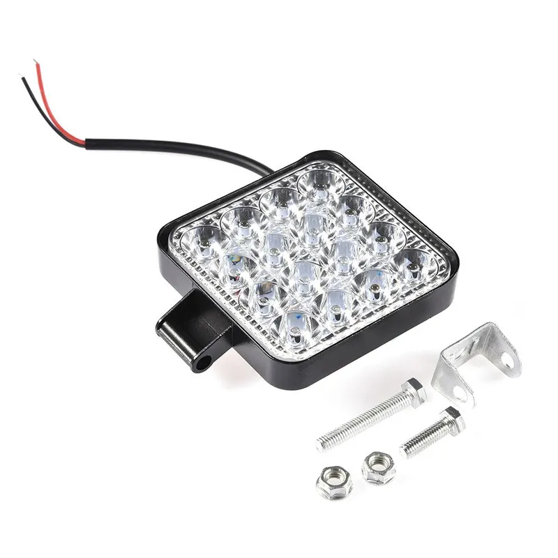 Комплект от 2бр. 48W Мини Лед LED Диоден Фар Халоген Дневни Светлини 12V - 24V за автомобил офроуд бус ван камион - 12