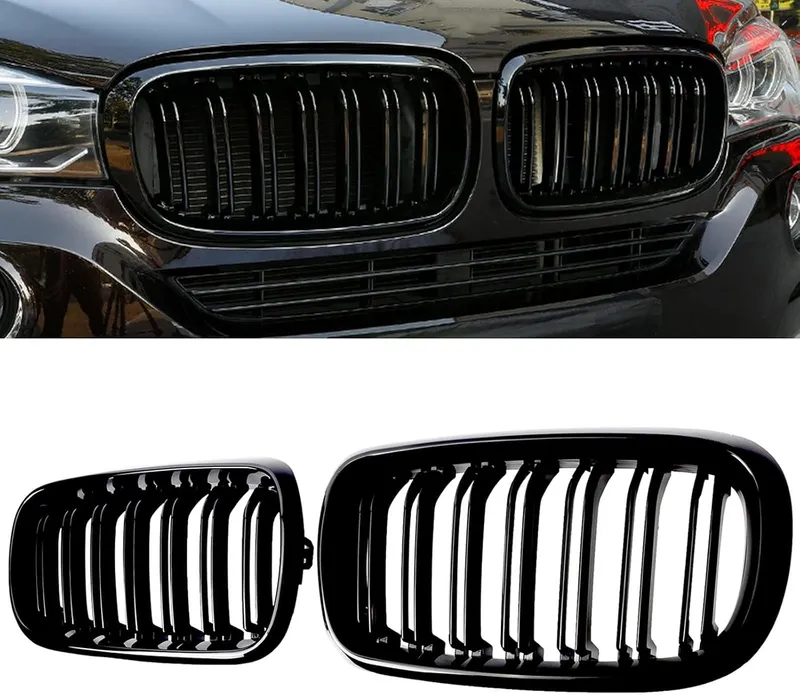 Двойни Бъбреци Решетки За BMW X5 X6 F15 F85 F16 F86 2014+ Черен Гланц Лак - 14