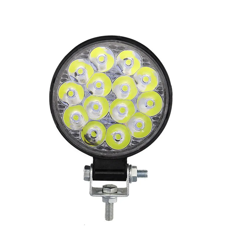 Комплект от 2бр. 42W Мини Лед LED Диоден Фар Халоген Дневни Светлини 12V - 24V за автомобил офроуд бус ван камион - 14
