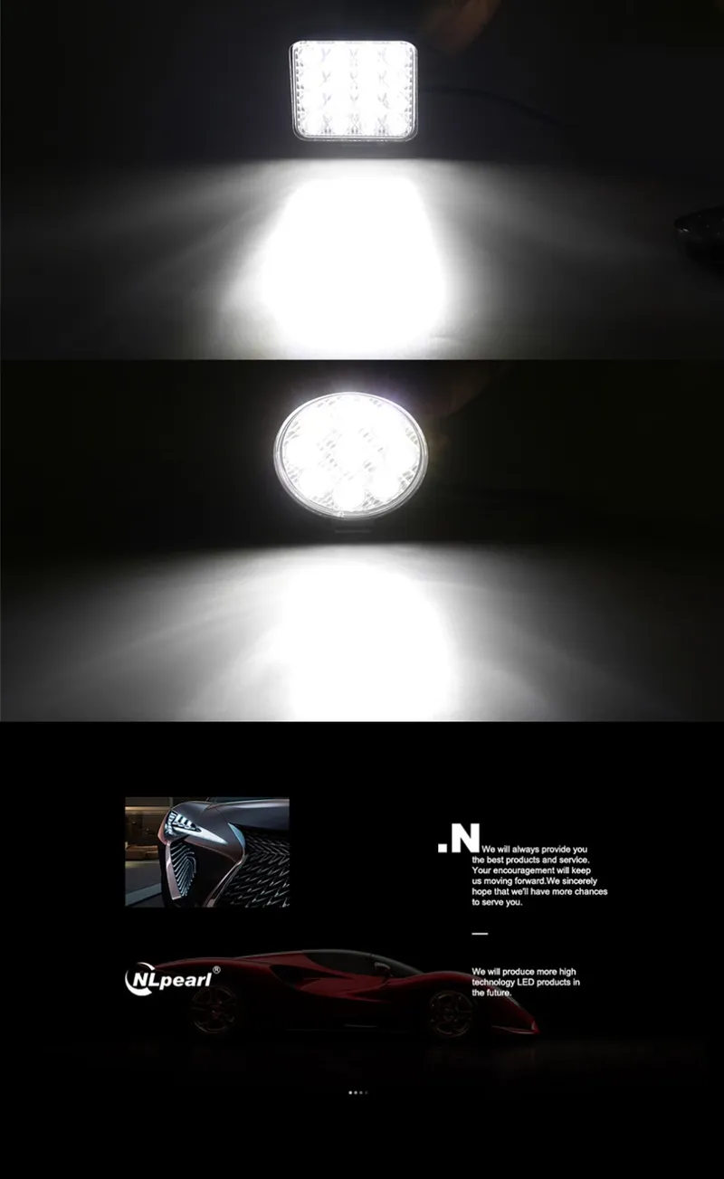 Комплект от 2бр. 48W Мини Лед LED Диоден Фар Халоген Дневни Светлини 12V - 24V за автомобил офроуд бус ван камион - 14