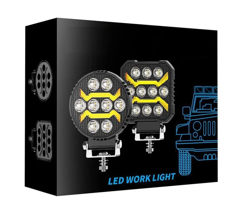 Универсален LED халоген халоген с бяла светлина и оранжева DRL - 10 диода, 1700 lm, 17 W, 12V-24V, IP68, 7 режима на работа, стробоскопичен режим и динамичен мигач - 15