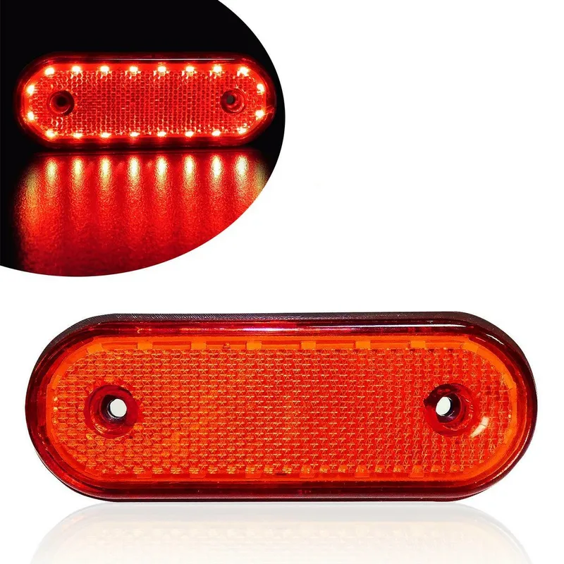 LED Габарит, Маркер, Токос - Бял, Червен, Жълт, 20 Диода - 12V - 24V - за камион бус, ван, каравана, платформа, кемпер - 15