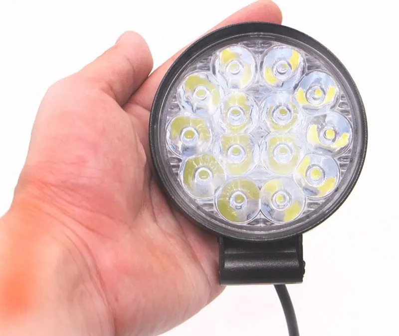 Комплект от 2бр. 42W Мини Лед LED Диоден Фар Халоген Дневни Светлини 12V - 24V за автомобил офроуд бус ван камион - 15