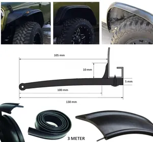 Гумен Разширител за Раздувки Вежди за Калници за калници за offroad офроуд джип SUV микробус автомобил 10cm x 3m черен