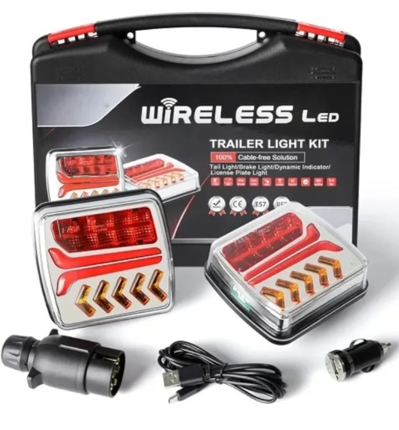 Безжични Wireless Led Лед стопове стоп светлина с магнит 12V за ремарке каравана кемпер колесар - 0