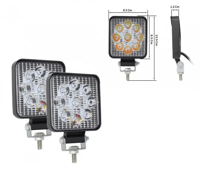 Комплект от 2бр. Мини Лед LED Диоден Фар Халоген Дневни Светлини 12V - 24V за автомобил офроуд бус ван камион - 0