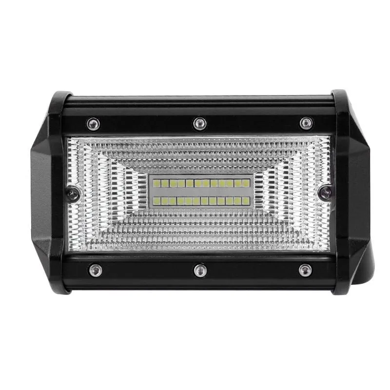 Универсален 72W Лед LED Халоген Фар Работна Лампа 12V - 24V с Разпръсната Flood Светлина за автомобил офроуд бус ван камион - 0