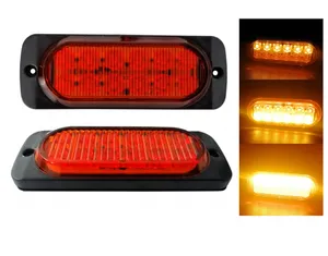 Оранжева LED Сигнална / Аварийна Блиц светлина - 12 диода 12V-24V