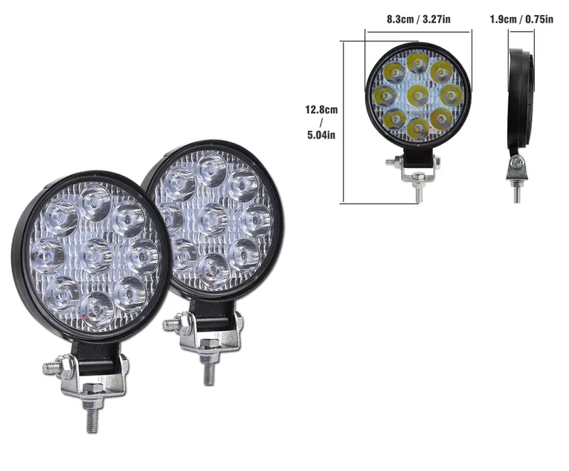 Комплект от 2бр. Мини Лед LED Диоден Фар Халоген Дневни Светлини 12V - 24V за автомобил офроуд бус ван камион - 0