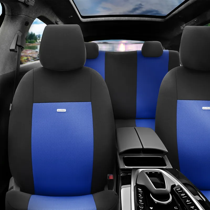 Комплект Тапицерия SelectedFit Flex Design by OTOM текстил – Черно-Синя, за Предни и Задни Седалки - 0