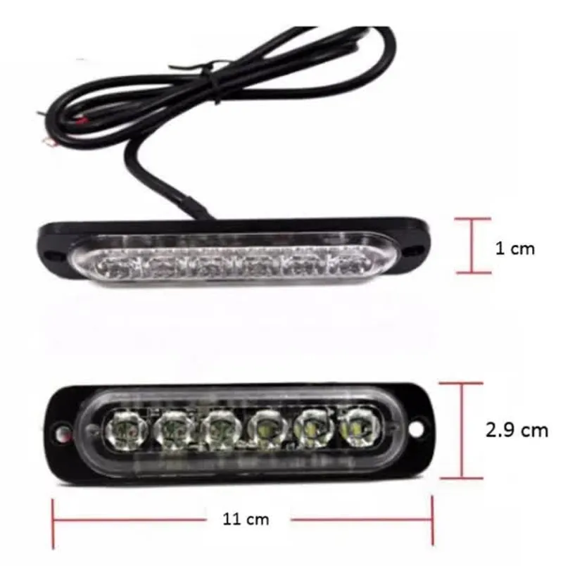 6 LED Аварийна Лампа За Пътна Помощ, Жълта Блиц Светлина, Мигаща - 0