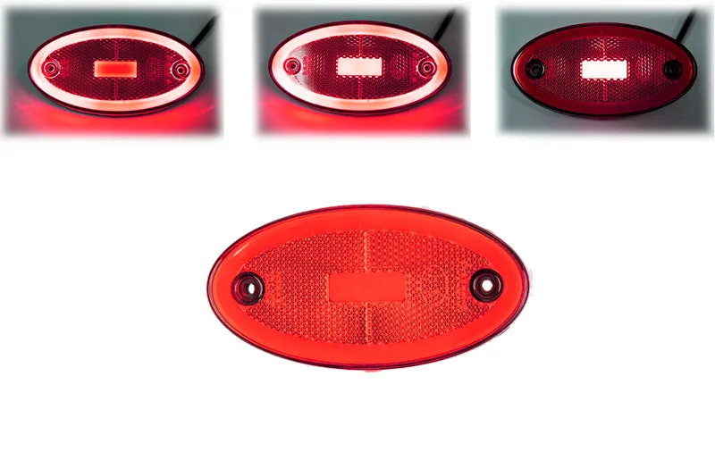 LED Светодиоден Габарит, 116mm x 60mm, Червен, Неон Ефект, Три Функции,12V-24V - 0