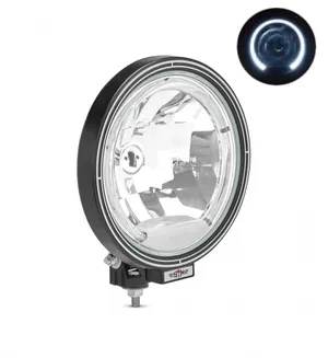 23см Кръгъл халогенен фар светлини за мъгла с насочена светлина + LED Angel Eye ЛЕД Функция Ангелски Очи 12/24V Бяла светлина Бял