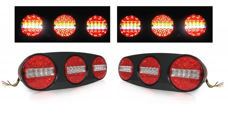 Комплект 12V - 24V Led Лед Тройни Диодни Стопове - Комбинирани Стоп, Габарит, Мигач, Задна Светлина - 0