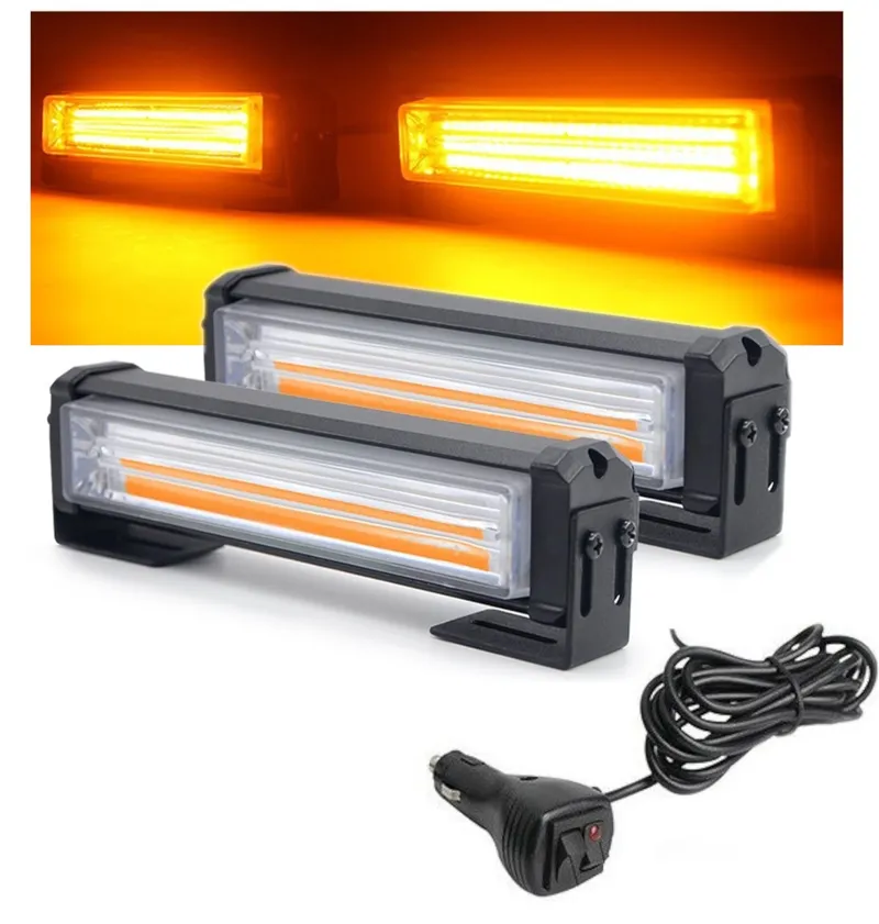 Комплект 2 Броя С Контролер 12.5 cm Сигнална Аварийна Блиц Маяк Led Бар Лампа Пътна Помощ Платформа - 0