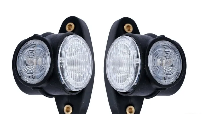 Комплект от 2бр LED Лед габарити светлини тип рогче за камион ремарке тир бус 12V-24V - 0