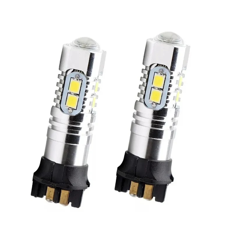 Комплект от 2 броя LED крушки PW24W / PWY24W – 2323 SMD бяла светлина 6000K 360° 12–30V, Canbus без грешки - 0