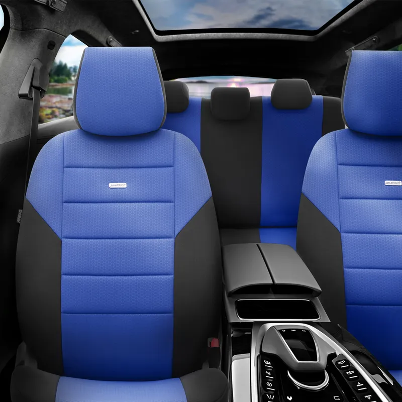 Комплект Тапицерия SelectedFit One Design by OTOM текстил – Черно-Синя, за Предни и Задни Седалки - 0