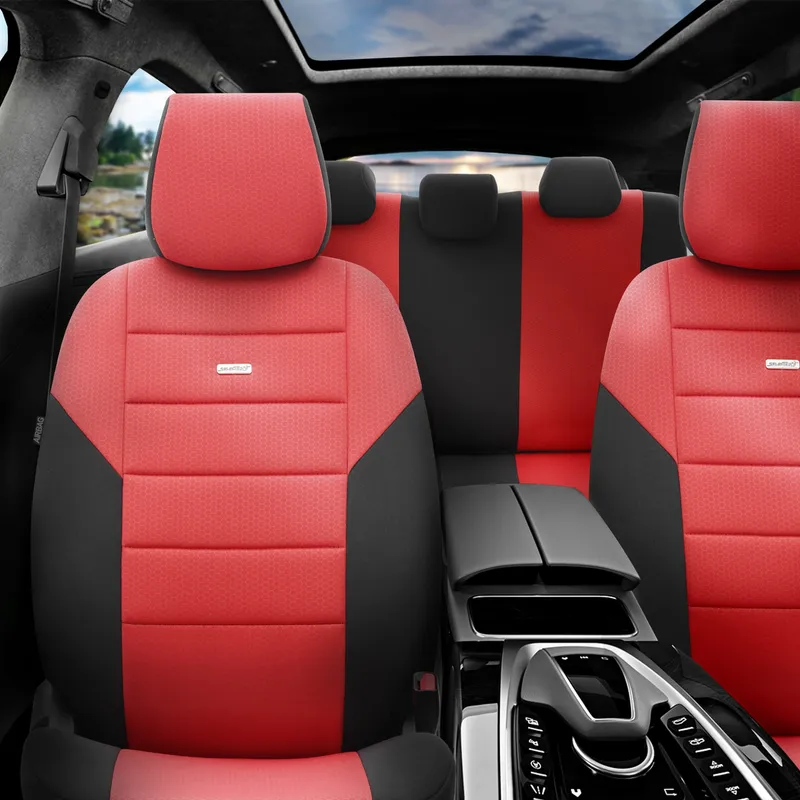 Комплект Тапицерия SelectedFit One Design by OTOM текстил – Черно-Червена, за Предни и Задни Седалки - 0