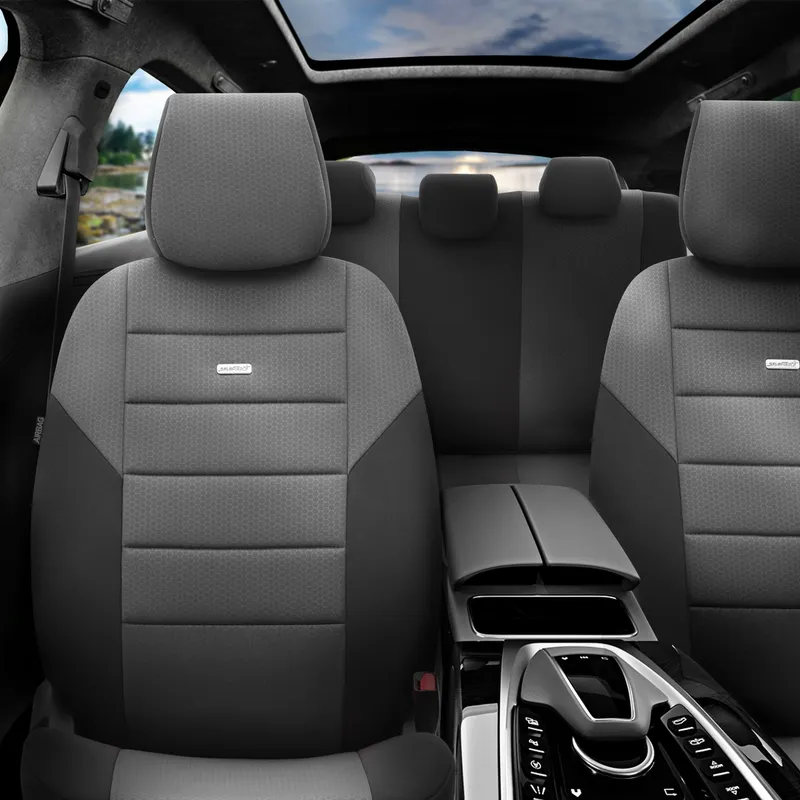 Комплект Тапицерия SelectedFit One Design by OTOM текстил – Черно-Сива, за Предни и Задни Седалки - 0