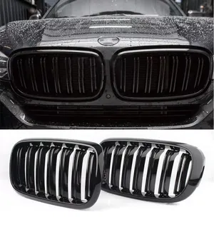 Двойни Бъбреци Решетки За BMW X5 X6 F15 F85 F16 F86 2014+ Черен Гланц Лак