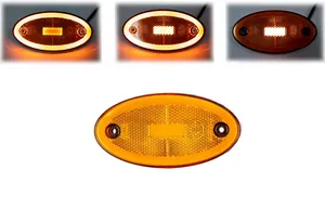 LED Светодиоден Габарит, 116mm x 60mm, Оранжев, Жълт, Неон Ефект, Три Функции,12V-24V