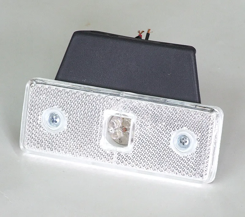 24V Диоден 4 LED Габарит Маркер Светлина за камиони бус ван ремарке каравана - 110 мм х 40 мм - бял MAR033 - 0