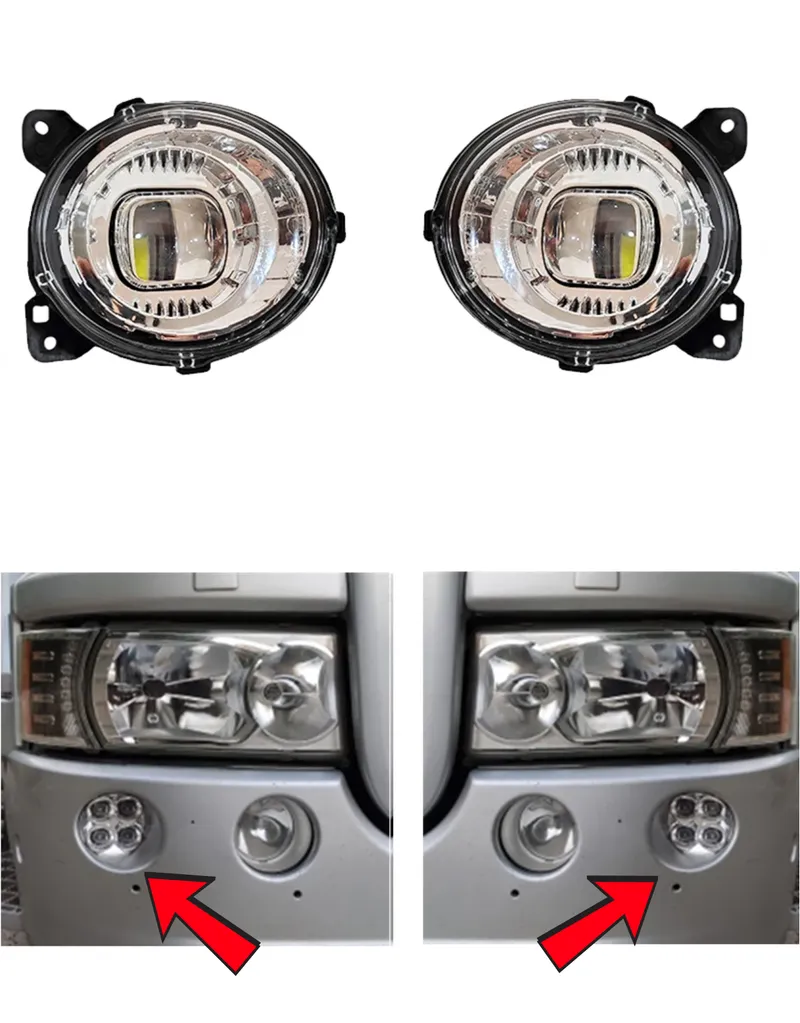 Комплект външни долни LED халогени – допълнителни дълги светлини за SCANIA серия P, G, R, T 2004-2017 - 0