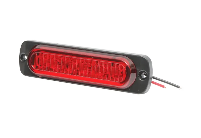 Червена LED Сигнална / Аварийна Блиц светлина - 6 диода 12V-24V - 0