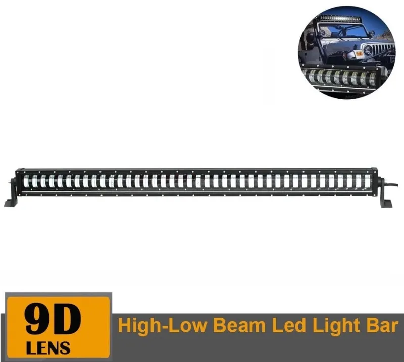 9D 114 СМ Led Bar Лед Бар Hi/Lo Kъси Дълги Водоустойчив Удароустойчив 12V 24V 25600 LМ 320W С Лупи Off-Road Лед Бар За Джип ATV - 0