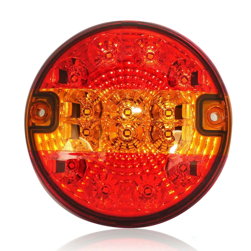 LED Диоден Стоп Тип Хамбургер, Slim, Ø14cm, 12V-24V, За Камион, Ремарке, Бус , Каравана, Кемпер - 0