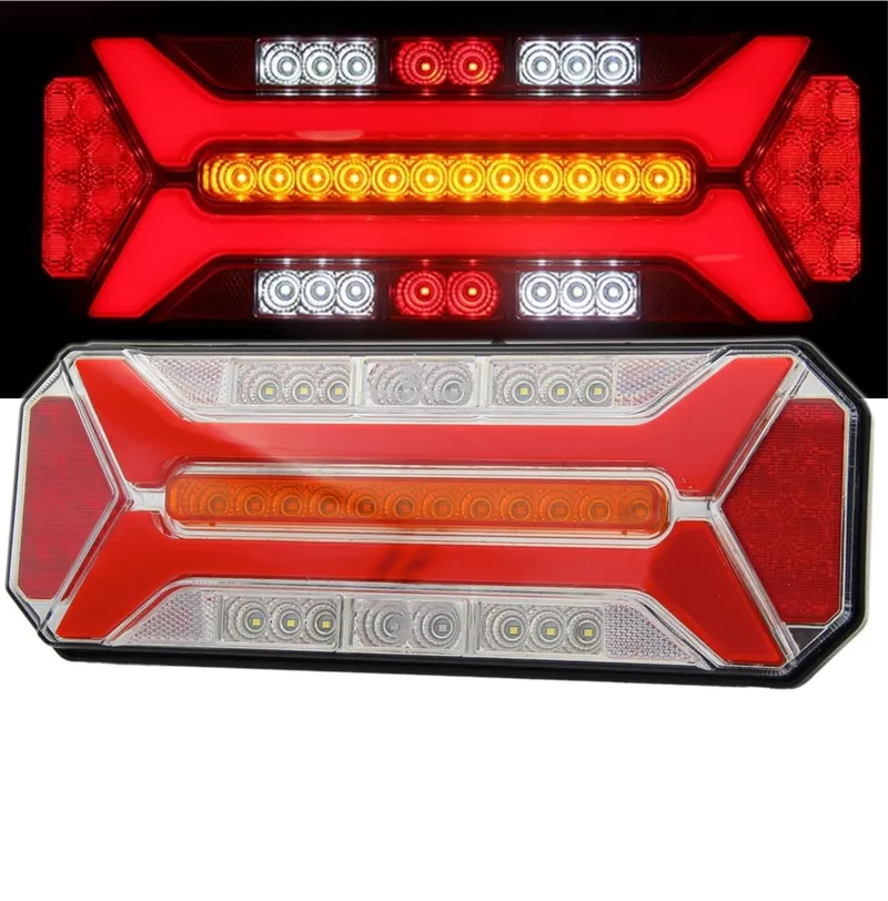 LED стоп с 5 функции за камион и ремарке, динамичен мигач, стоп светлина, заден ход, мъгла, IP66, 12–24V - 0