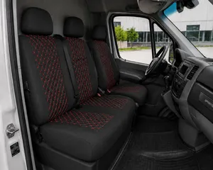 Комплект 2+1 Тапицерия за MERCEDES SPRINTER W906 2006-2018 – Текстил, Черна с червен шев, 8 части