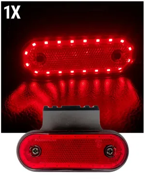 LED Диоден Габарит Маркер Токос със стойка 12V - 24V За Камион Бус Ван Ремарке Каравана Платформа червен