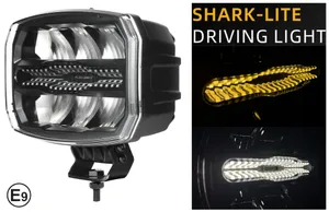 LED комбиниран халоген Flexzon 12–24V, 175W, 11000 lm, оранжев/бял DRL и аварийна блиц светлина с 4 режима, E-mark, IP67/69K