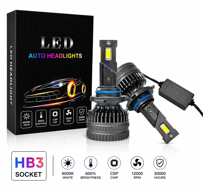 Комплект LED крушки HB3 – 12V-24V 60W 6500LM 6000K CANBUS без грешки - 0