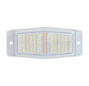 LED Габарит със Сигнална Блиц функция - 2 светлини Жълто/Бяло 30 диода 24V