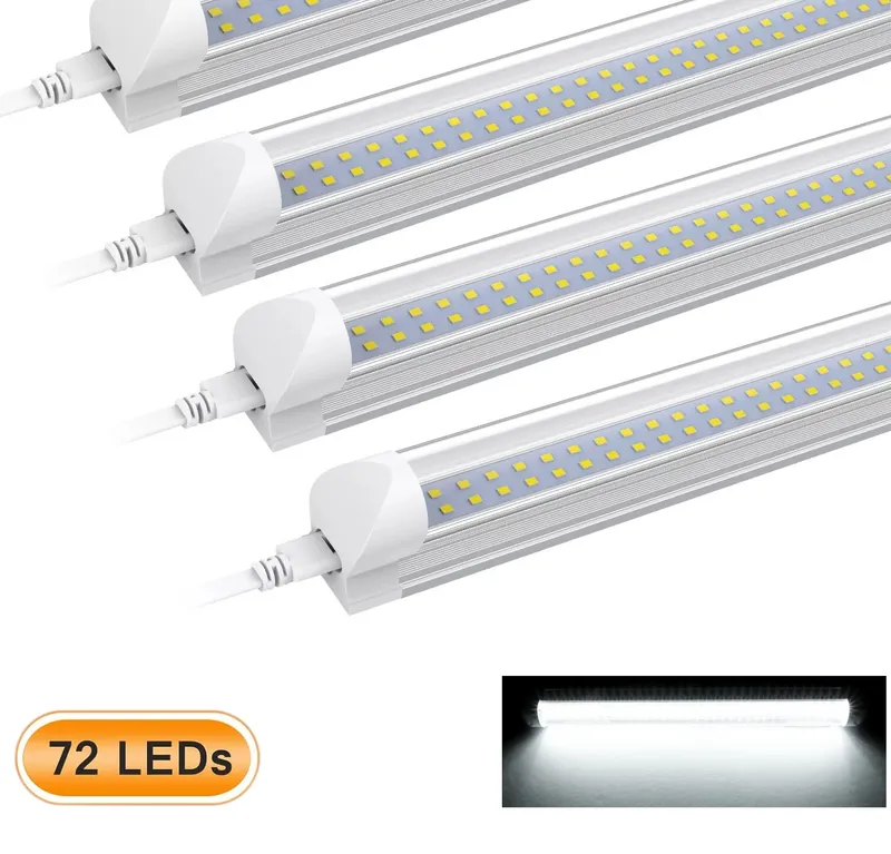 LED Лампа бяла светлина 72 LED, 12V, 6500K, 33 см – Алуминиев корпус, с кабел и букса за свързване - 0
